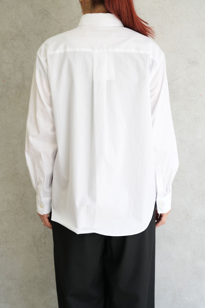 フラワーモチーフシャツ-WHITE×BLACK-
