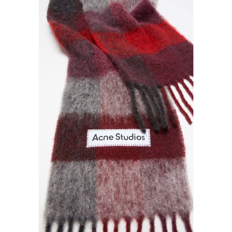 モヘアチェックスカーフ -RED/BLACK-
