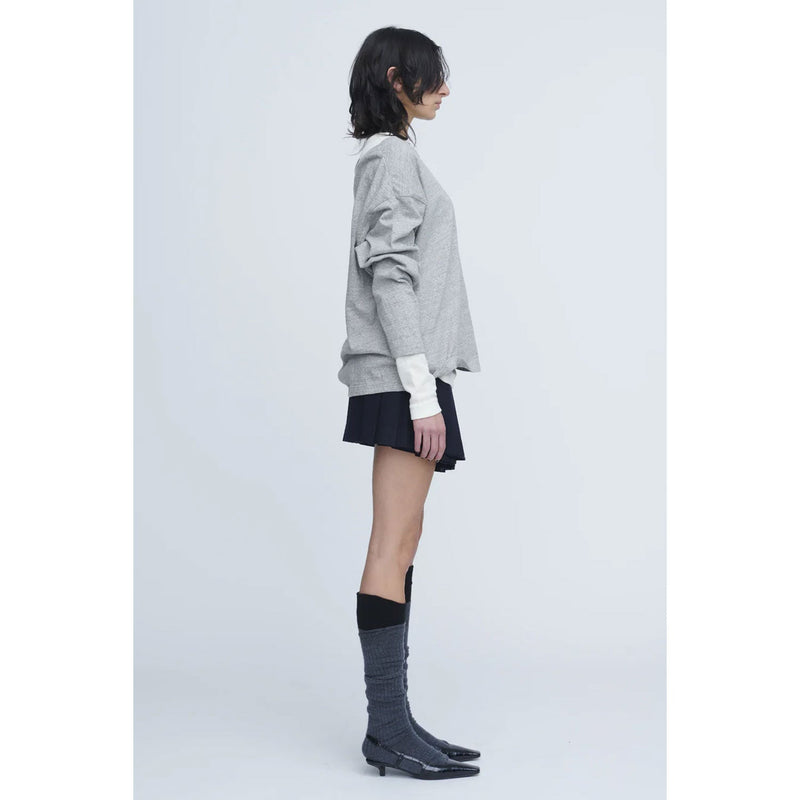 Plating Rib Layered Tee -WHITE×LT.GREY-