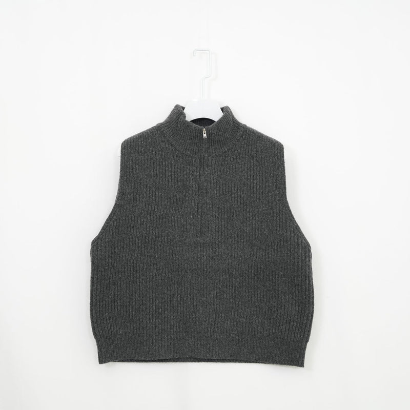RIBBED KNIT WOOL VEST