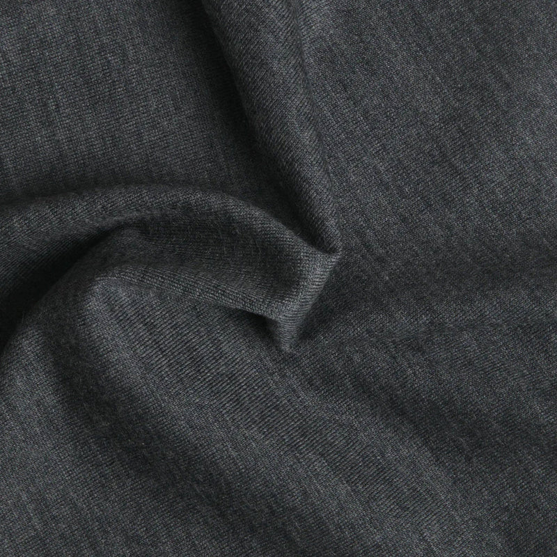 ALISON TROUSERS / HIGH GAUGE PURE WOOL JERSEY -DK GREY-