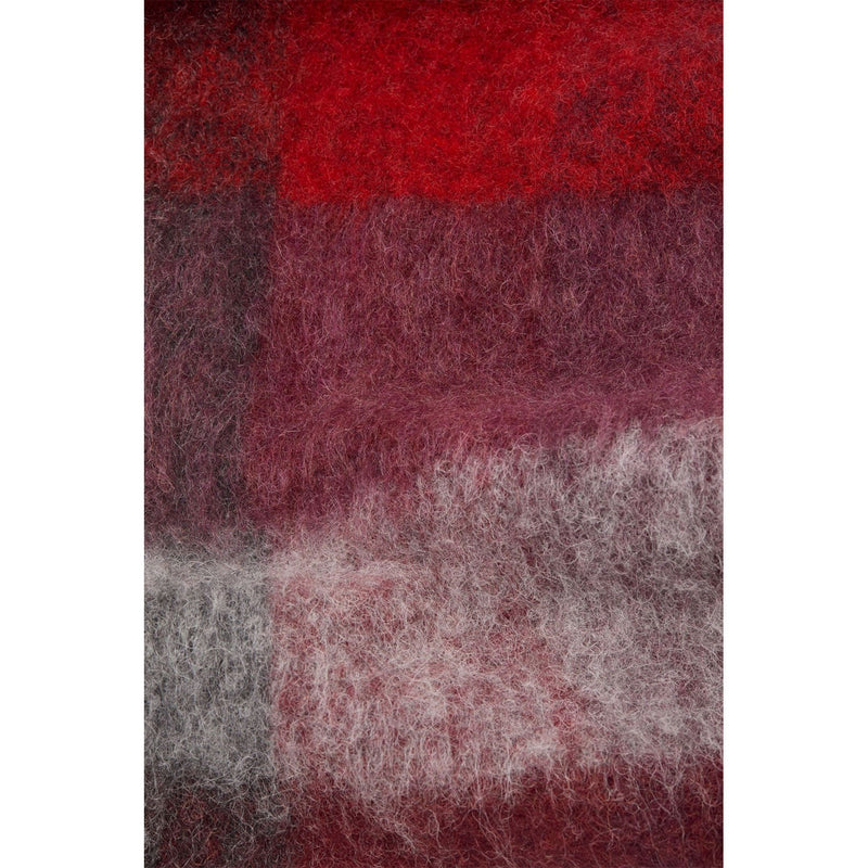 モヘアチェックスカーフ -RED/BLACK-