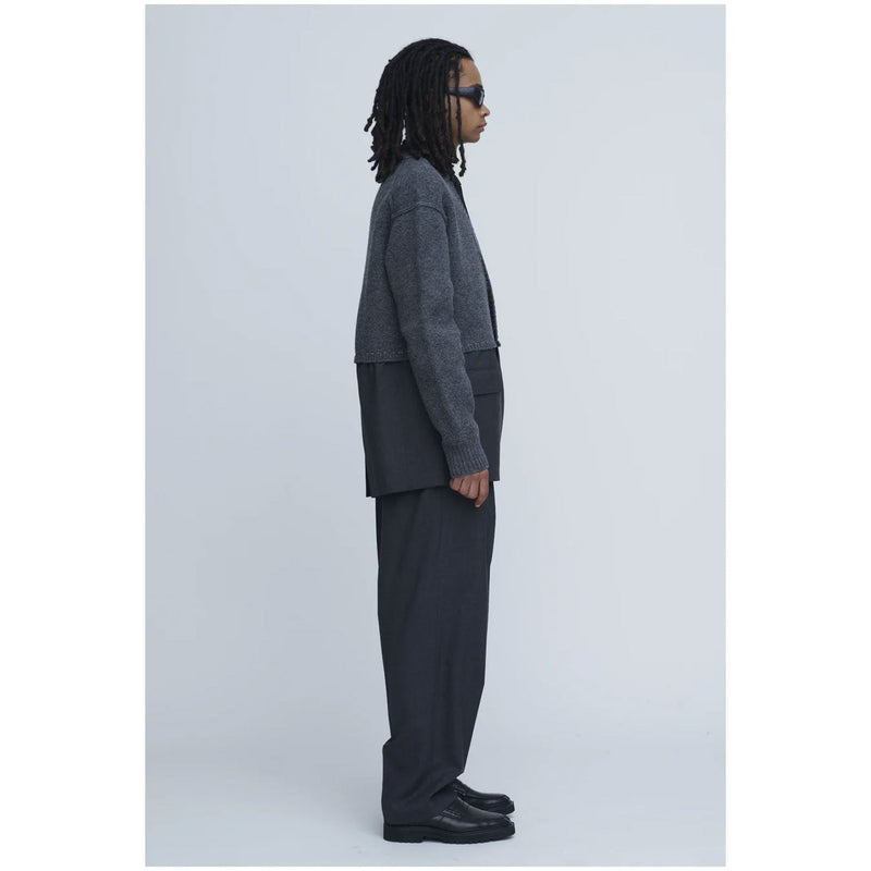Wool Relax Pants -GREY-