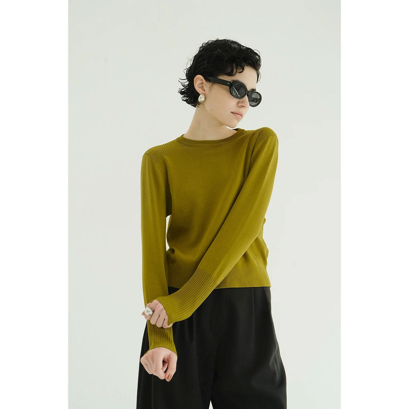 BASIC COMPACT KNIT TOPS -KIWI-