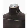 "Kintsugi" Velour Jersey High Neck Top - brown