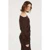 Wool Slouchy Sleeve Top -BROWN-
