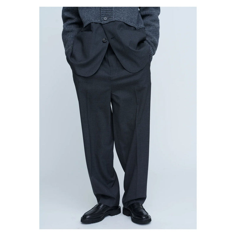 Wool Relax Pants -GREY-