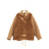 DOUBLE FACE FAUX SHEARLING DUFFLE JACKET-CREAM-