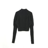 RIB SLEEVE SWEATER -BLACK-