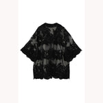 SHEER FLOWER LACE SHIRTS -IVORY-