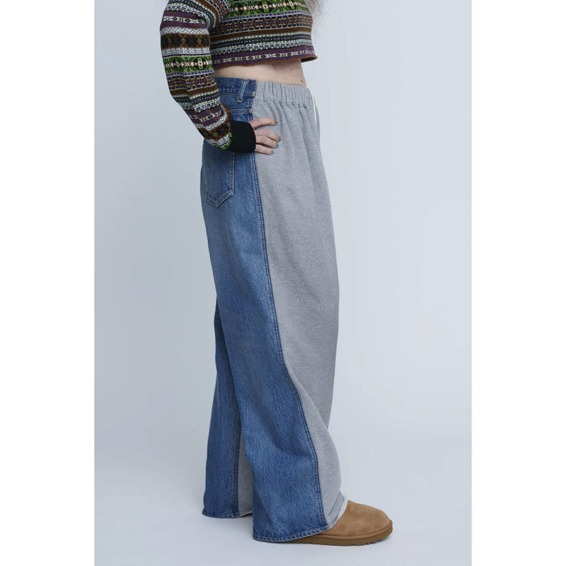 Hydride Sweat Denim Pants -BLUE USED×T.GREY-