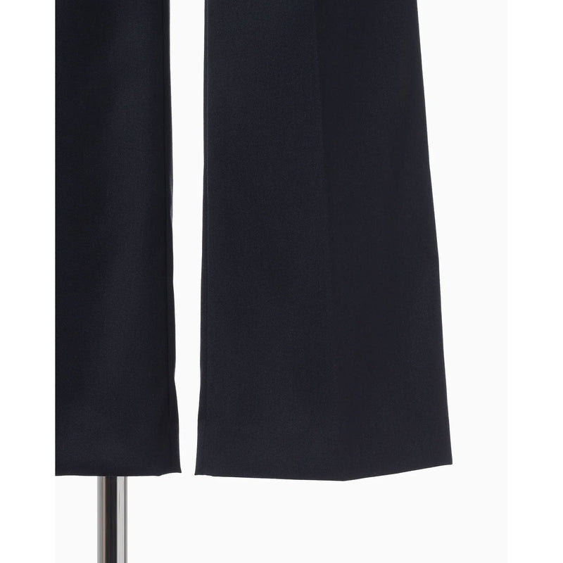 Light Wool Max Gabadine Flared Suit Trousers - navy