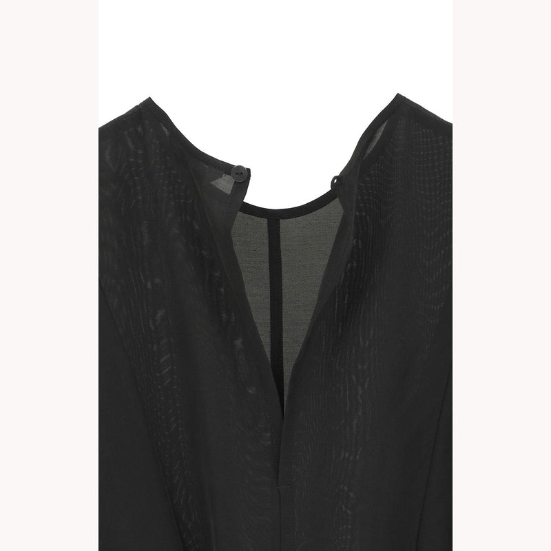 SQUARE SLEEVE BLOUSE -BLACK-