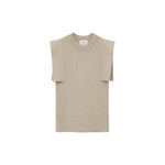 SQUARE SLEEVE KNIT TOPS -BLUE-
