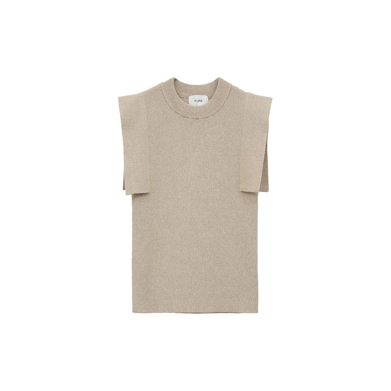 SQUARE SLEEVE KNIT TOPS -BLUE-