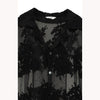SHEER FLOWER LACE SHIRTS -IVORY-