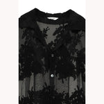 SHEER FLOWER LACE SHIRTS -IVORY-