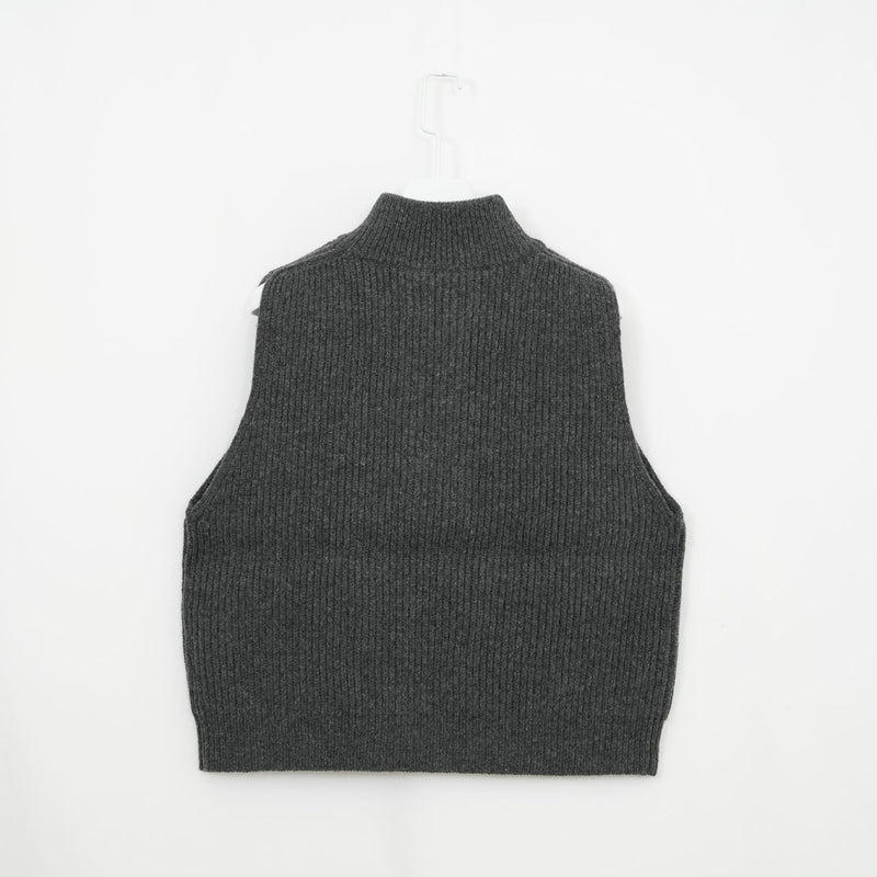 RIBBED KNIT WOOL VEST