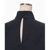 Light Wool Max Gabadine High Neck Blouse - navy