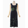 "Kintsugi" Velour Jersey Square Neck Sleeveless Dress - navy