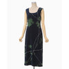 "Kintsugi" Velour Jersey Square Neck Sleeveless Dress - navy