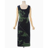 "Kintsugi" Velour Jersey Square Neck Sleeveless Dress - navy