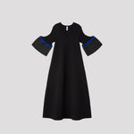 POTTERY SHORT BELL SLEEVE FLARE DRESS -BLACK-
