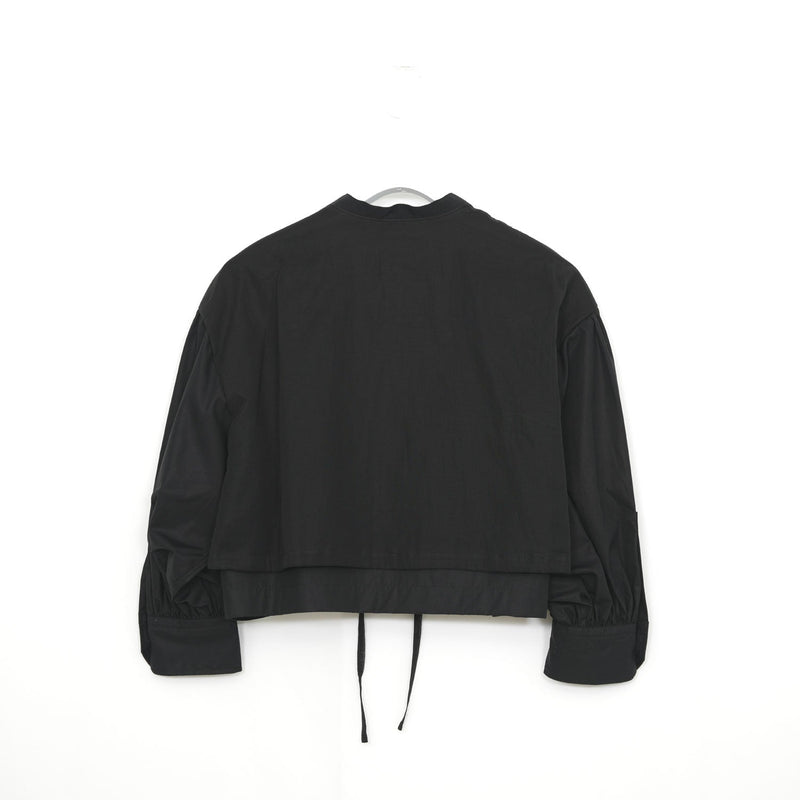 COTTON BALLOON SLEEVE BLOUSE-WHITE-