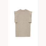 SQUARE SLEEVE KNIT TOPS -BLACK-