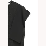 SQUARE SLEEVE BLOUSE -BLACK-