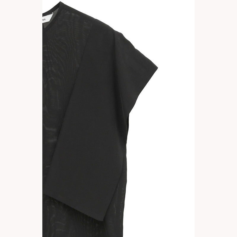 SQUARE SLEEVE BLOUSE -BLACK-