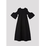 POTTERY SHORT BELL SLEEVE FLARE DRESS -BLACK MULT-