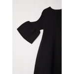 POTTERY SHORT BELL SLEEVE FLARE DRESS -BLACK MULT-