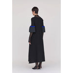 POTTERY SHORT BELL SLEEVE FLARE DRESS -BLACK MULT-