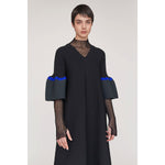 POTTERY SHORT BELL SLEEVE FLARE DRESS -BLACK MULT-