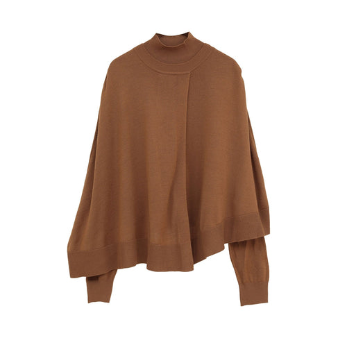 CAPE SET KNIT TOPS -CAMEL-