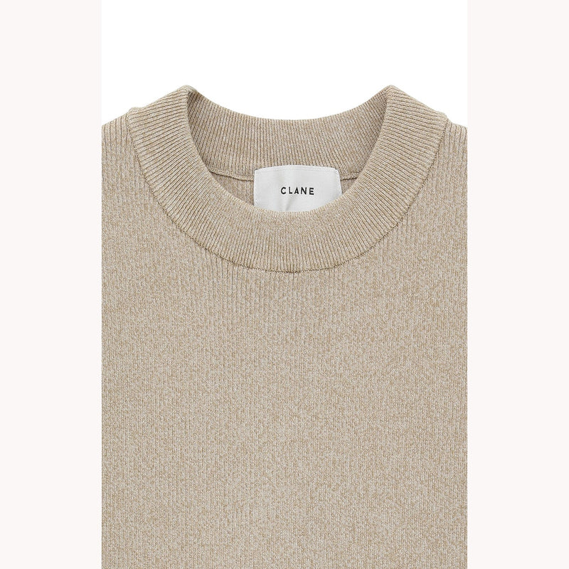 SQUARE SLEEVE KNIT TOPS -BLACK-