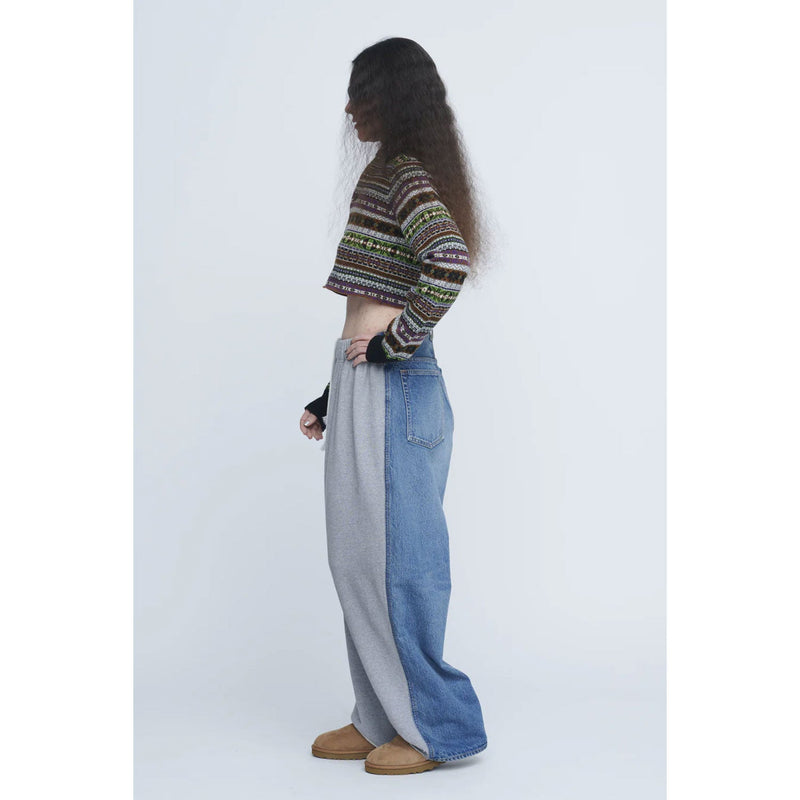 Hydride Sweat Denim Pants -BLUE USED×T.GREY-