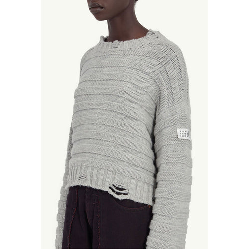 wool jumper -SILVER-