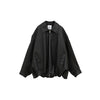 FAKE LEATHER BALLOON JACKET-BLACK-