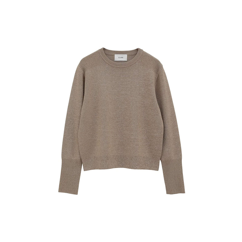 BASIC COMPACT KNIT TOPS -BEIGE-