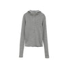 WOOL RIB HOODED TIGHT TOPS -BLACK-