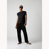 LISA FRENCH SLEEVE TOP -BLACK-