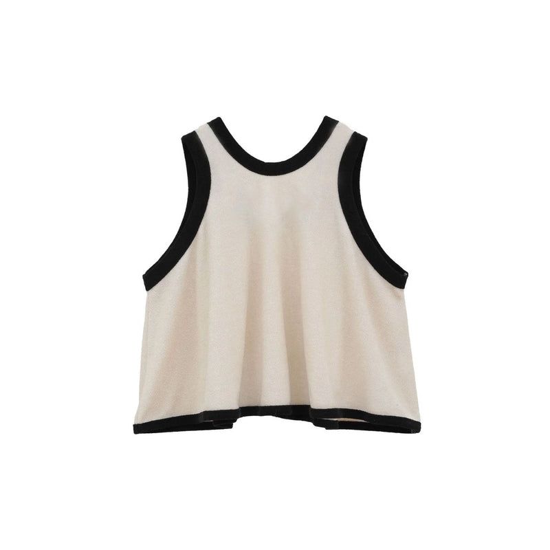PILE FLARE TANK TOPS -BROWN-