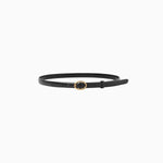 Cow Hide Leather Narrow Belt -GREY-