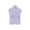 SQUARE SLEEVE BLOUSE -BLUE-