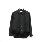 フラワーモチーフシャツ-BLACK×BLACK-