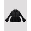POTTERY LOW GAUGE-ZIP CARDIGAN-BALCK-