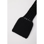 POTTERY LOW GAUGE-ZIP CARDIGAN-BALCK-