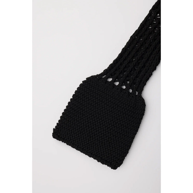POTTERY LOW GAUGE-ZIP CARDIGAN-BALCK-